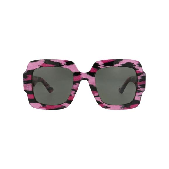 Gucci Black Pink Square Frame Acetate Designer Sunglasses SRP: $545 main image 5
